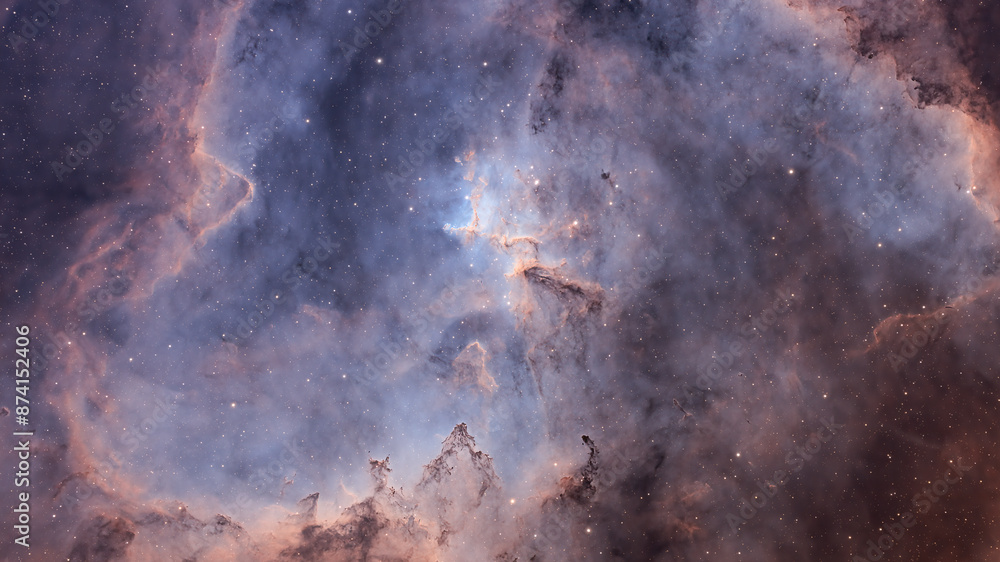 Wall mural deep space astrophotography using a telescope