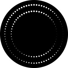 Circle with halftone dots. Design element for frame, logo, icon