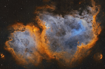 Deep space astrophotography using a telescope capturing the soul nebula IC 1848