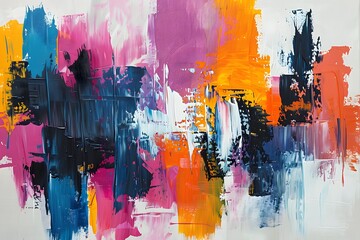 Vibrant Abstract Expressionist Painting with Bold Brush Strokes