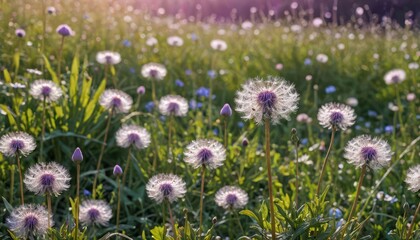 Obraz premium Field of Dandelions in Bloom