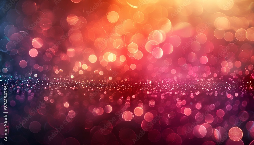 Poster colorful lights create abstract bokeh background, perfect for adding.