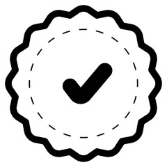 label with check mark sign icon