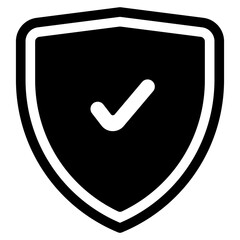 protection shield with check mark sign icon