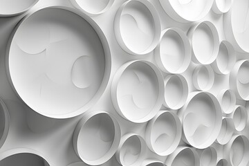 Abstract 3D Circular Pattern on White Surface