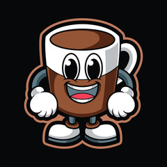 Cute Coffee Cartoon Character