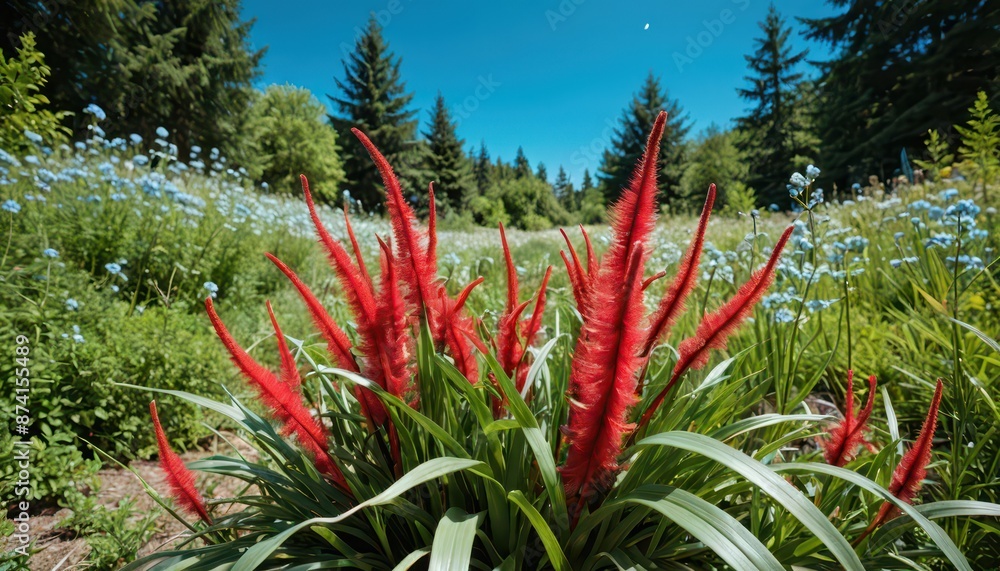 Canvas Prints red and green plants in a garden.