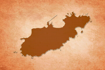 Alderney Map. Alderney Map with federal states in A vintage Color Texture Background