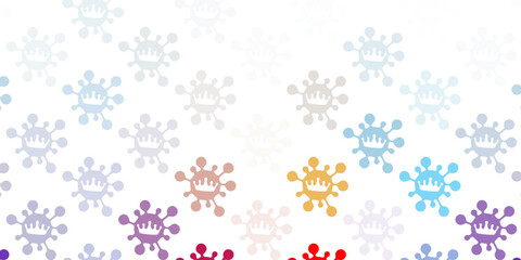 Light blue, red vector texture with disease symbols.