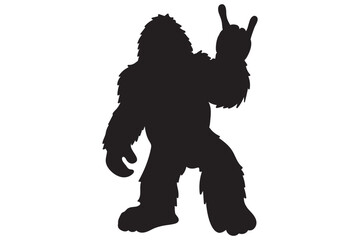 Bigfoot Svg, Bigfoot Sign Svg, Yeti Svg, Silhouette, Bigfoot Peace Sign Svg, Wild Monster Svg, Sasquatch SVG, 
