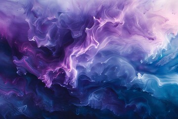 Fototapeta premium Ethereal Swirls of Purple and Blue Abstract Art