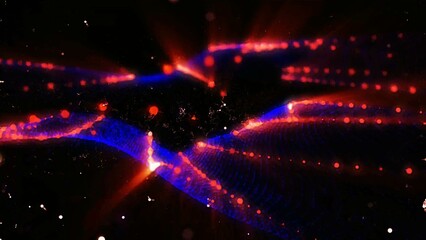 Magical waves of bright energy.High tech rainbow light ray particles and bokeh energy
