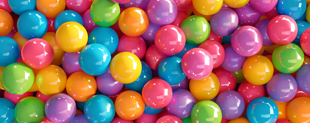 Colorfull rainbow kids plastic balls gradient balls background. 