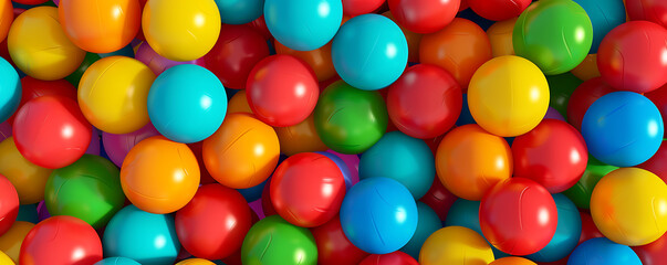 Colorfull rainbow kids plastic balls gradient balls background. 