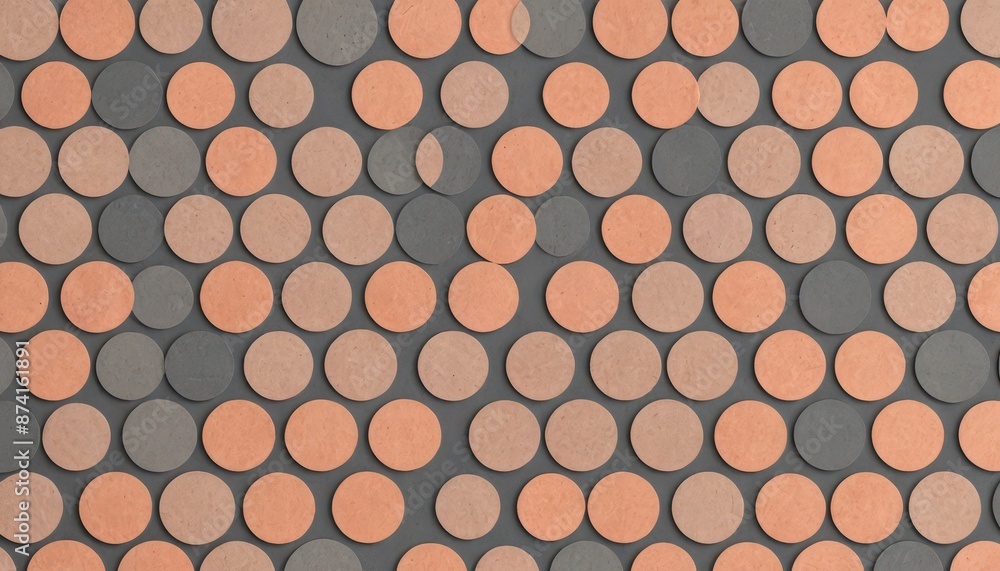 Poster abstract pattern of circles in different shades of brown.