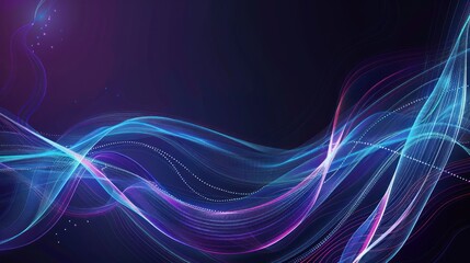 Fototapeta premium Abstract Neon Waves on a Dark Background