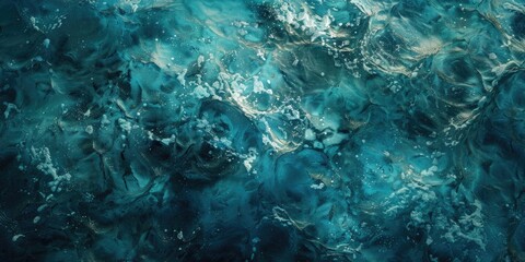 A close-up view of a water-themed painting