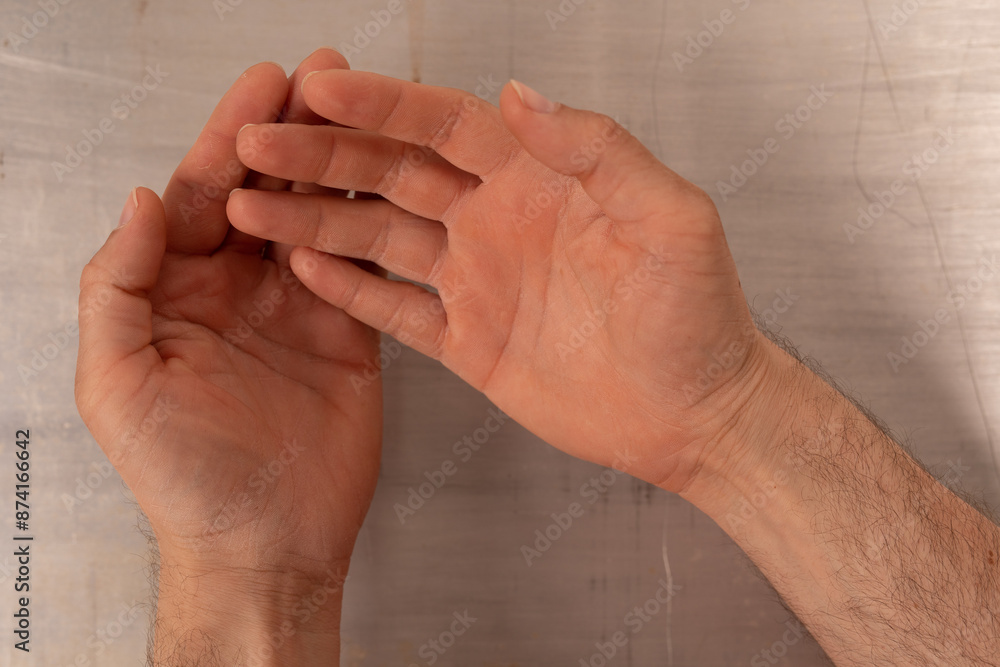 Poster two hands open palms facing up