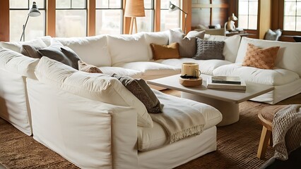 White sofa in living room