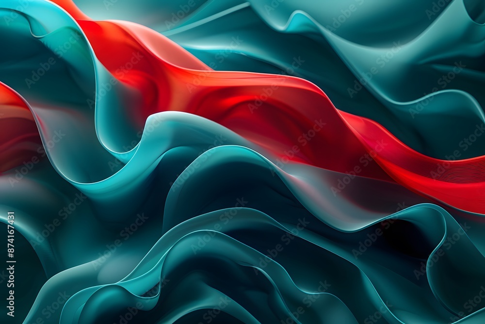 Poster abstract waves of colorful fabric-like patterns