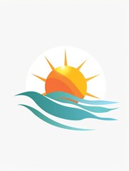 The sun rises over the calm ocean waves