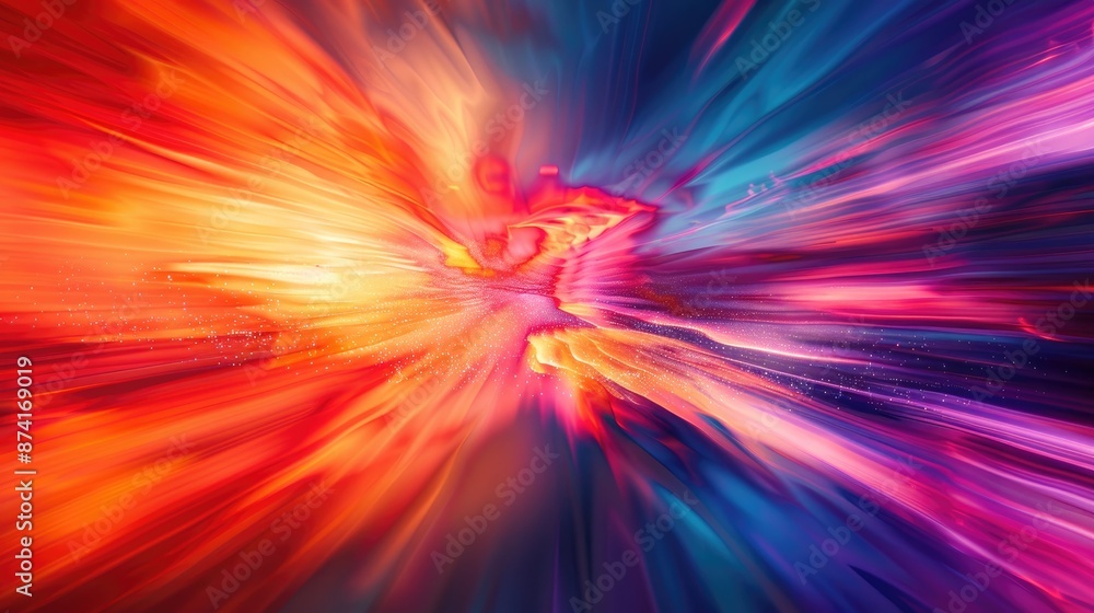 Poster colorful background with abstract motion blur and space below