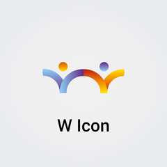 Icone Lettre W pour Design Logos, Symbole, Illustration Pictogramme Monogramme pour Business, Variations Alphabet Isolé Silhouette