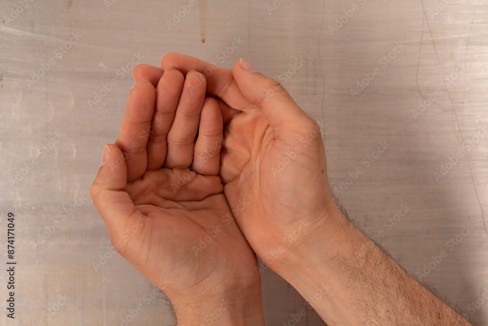 Aufkleber a pair of open hands with palms facing up