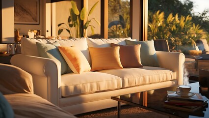 White sofa in living room
