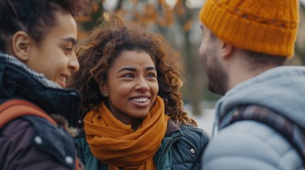 A group of people standing together, possibly friends or family