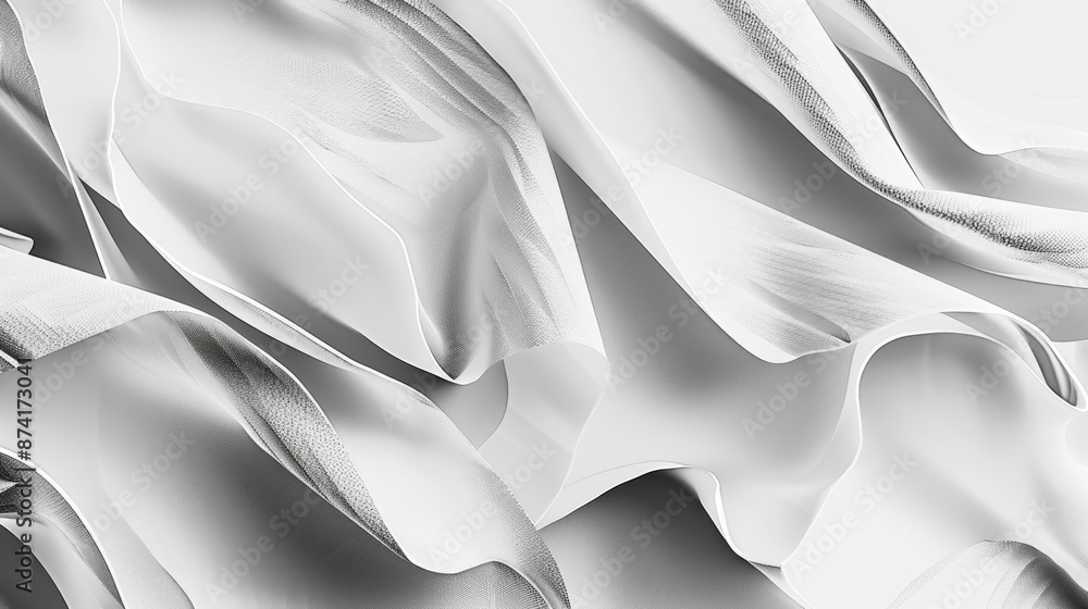 Poster a close-up image of a piece of cloth in shades of gray, suitable for use in editorial or commercial 