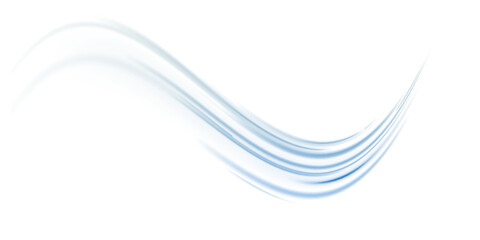 Luminous blue lines of speed. Light glowing effect . Abstract motion lines. White background isolated Light trail wave, fire path trace line, car lights, optic fiber and incandescence curve twirl.