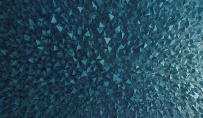 Blue triangular shapes on the wall forming a pattern