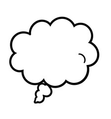 Fototapeta premium A simple black and white thought bubble