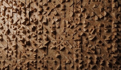 Intricate wooden texture with geometric patterns.