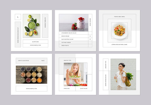 Minimal Food Style Design Social Media Layouts