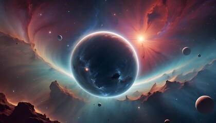 Alien planet astro photography space nebula theme