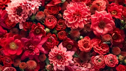 Fototapeta premium Red floral background