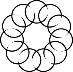 Overlapping circles and round. Graphic overlay design