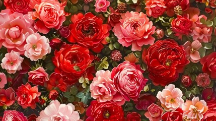 Naklejka premium Red floral background