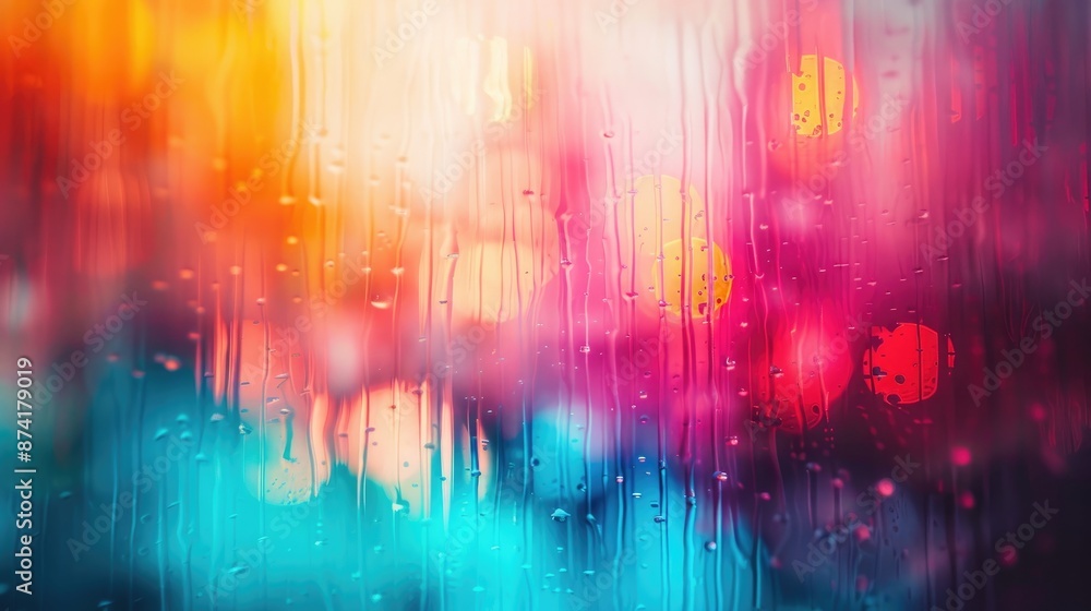 Poster Artistic representation of colorful abstract gradient blurring in graphic design