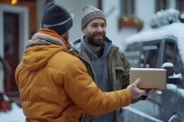 Fototapeta premium Winter Package Delivery