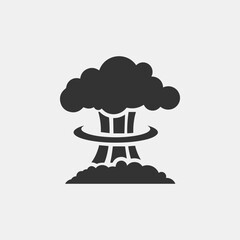 nuclear explosion vector icon isolated on white background