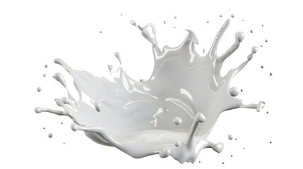 Milk or Yogurt splash, white liquid or paint isolated on white background, 3d illustration.