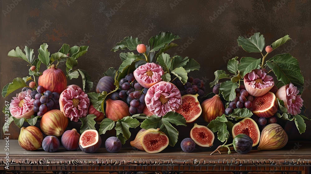 Wall mural Composition with cut figs