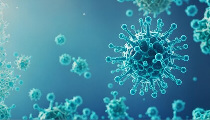 Naklejka premium Cancer Cell Under Microscopic, Medical Research on Infectious Disease Prevention
