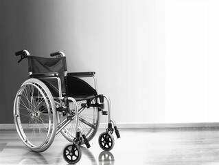 White background, black wheelchair