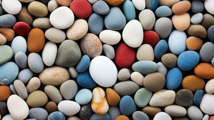 Colorful pebbles on the beach