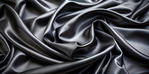 Obraz premium Black Elegant Satin Silk Fabric