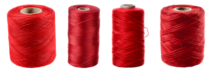 Red Yarn Spool Isolated, PNG set